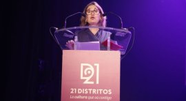 Rivera de la Cruz en la presentación de la programación de otoño de 21 DISTRITOS