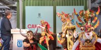 Actuación de la “Diablada Boliviana” en la presentación del Carnaval Madrid 2023 ©Álvaro López-Madrid Destino